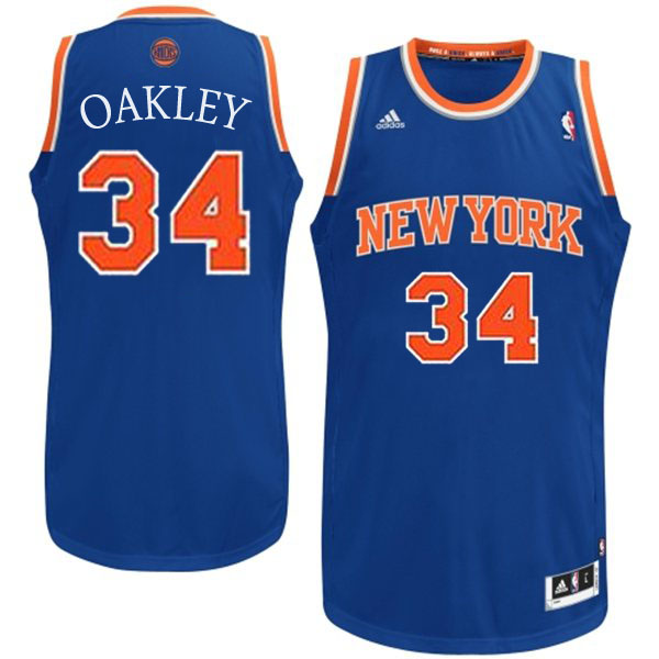 Men's  New York Knicks #34 Charles Oakley Swingman Royal Blue Jersey